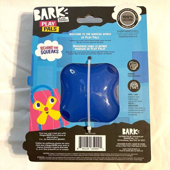 BARK Dog Toy Super Chewer Snaxle Play Pals Treat Dispenser Squeak Bounce Medium - Picture 2 of 10